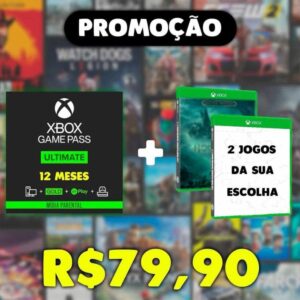 GAME PASS 12 MESES + 2 JOGOS BRINDE