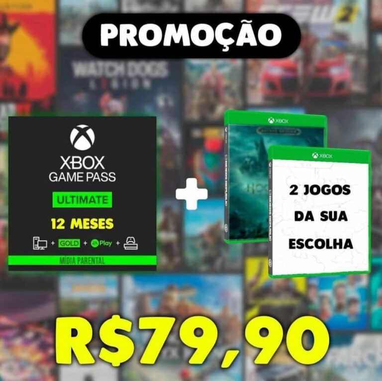 GAME PASS 12 MESES + 2 JOGOS BRINDE